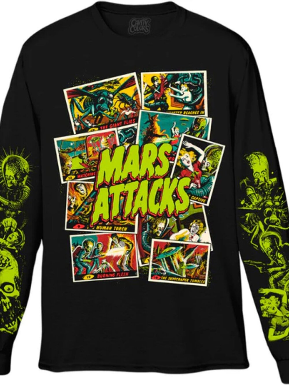 Cavity Colors Mars Attacks Wax Pack Legacy Long Sleeve Shirt Size Small